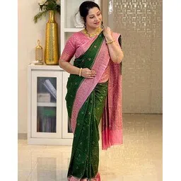 styleelite Striped Saree with Contrast Zari Border-picture-12