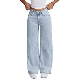 stylefabs Women's High-Waisted Flared Jeans with Elastic Waist-picture-29