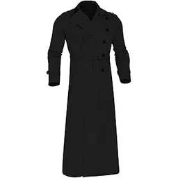 styleheaven Windproof Men'trench Coat Warm Peacoat Soft for Vacation Black 2XL-picture-27