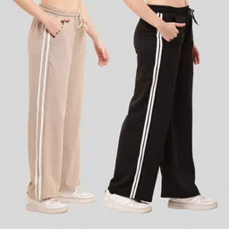 stylerags Women Relaxed Black Cotton Blend Trousers-picture-19