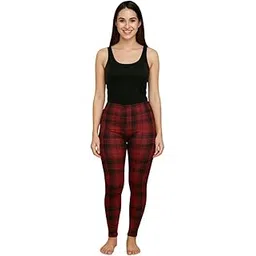StyleScript Creation Women's Classic Plaid Winter Jeggings, Red and Black Tartan Pattern, High Waist, Stretch Fit, Casual Wear-picture-23