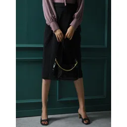 STYLESHIFT Straight Knee Length Skirt-picture-30