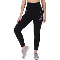 styleso Solid Yoga Pants for Women High Waisted Stretchable Workout Jeggings with Pockets. (XL, Blue)-picture-32