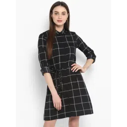 StyleStone Black Checks Shirt Dress-picture-16
