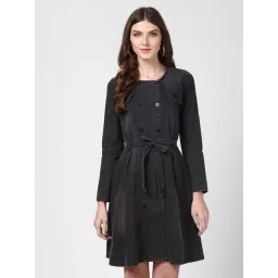 StyleStone Black Regular Fit A Line Dress-picture-35