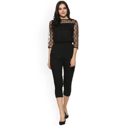 StyleStone Black Self Design Capri Jumpsuit-picture-29