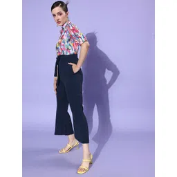 StyleStone Blue & Pink Printed Puff Sleeves Basic Jumpsuit-picture-19