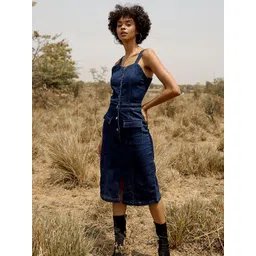 StyleStone Blue Denim Sheath Dress-picture-34