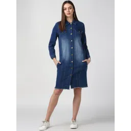 StyleStone Blue Longline Denim Jacket-picture-18