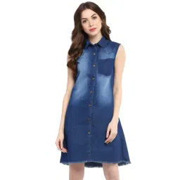 StyleStone Blue Regular Fit Shirt Dress-picture-47