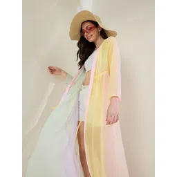 StyleStone Colourblocked Longline Tie-Up Shrug-picture-20