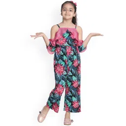 StyleStone Girls Black & Pink Printed Basic Jumpsuit-picture-21