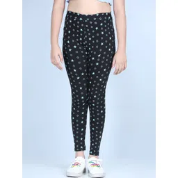 StyleStone Girls Black Printed Leggings-picture-31