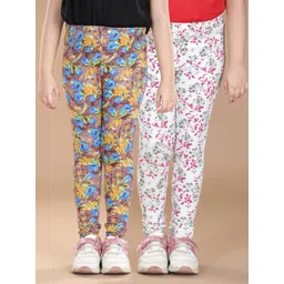 StyleStone Girls Pack of 2 Printed Cotton  Jeggings-picture-24