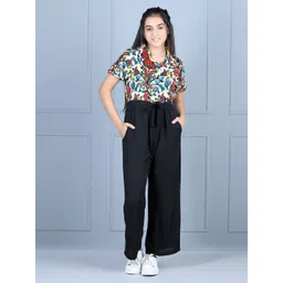 StyleStone Girls White & Black Printed Basic Jumpsuit-picture-32