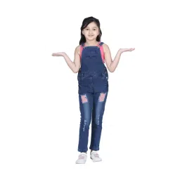StyleStone Kids Distressed Navy Dungaree-picture-33