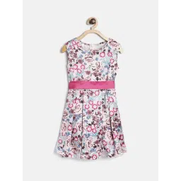 Stylestone Kids Multicolor Printed Dress With Tie Belt-picture-33