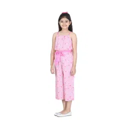 StyleStone Kids Pink Printed Jumpsuit with Belt-picture-34