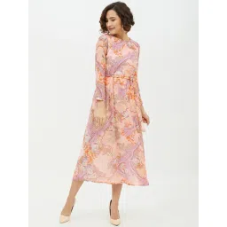 StyleStone Peach Printed Midi Dress-picture-36