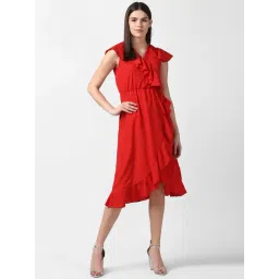 StyleStone Red Regular Fit & Flare Dress-picture-39