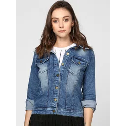 StyleStone Women Blue Solid Denim Jacket-picture-24