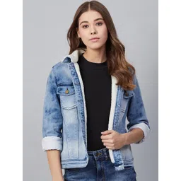 StyleStone Women Blue Solid Denim Jacket-picture-31