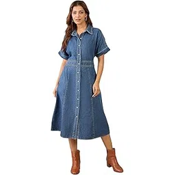 stylestone Women's Denim Midi Dress-picture-10