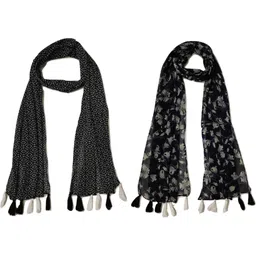 stylestory Printed Chiffon Women Multicolor Scarf, Stole, Fancy Scarf-picture-11