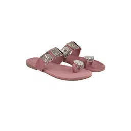 Stylestry Girls Embellished Ethnic One Toe Flats-picture-51