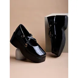 Stylestry Girls Synthetic Patent Block Pump Heels-picture-14