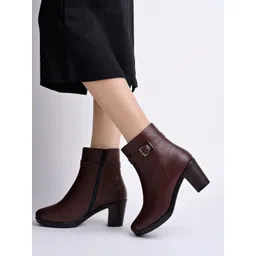 Stylestry Women Casual Block-Heeled Monk Boots-picture-16