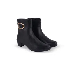 Stylestry Women Casual Block-Heeled Monk Boots image 4