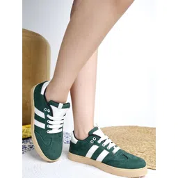 Stylestry Women Green Striped Sneakers Casual Shoes-picture-27