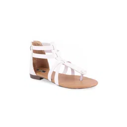 Stylestry Women White Gladiators Flats-picture-27