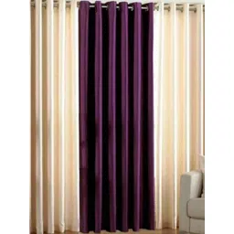 styletex 151 cm (5 ft) Polyester Semi Transparent Window Curtain (Pack Of 3) (Plain, Multicolor)-picture-38