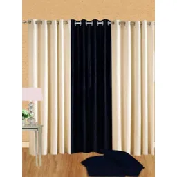 styletex 151 cm (5 ft) Polyester Semi Transparent Window Curtain (Pack Of 3) (Solid, Multicolor)-picture-22
