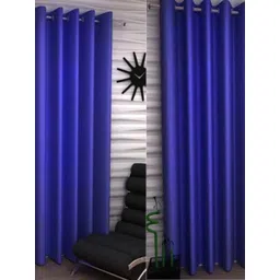 styletex 270 cm (9 ft) Polyester Semi Transparent Long Door Curtain (Pack Of 4) (Plain, royalBlue)-picture-19