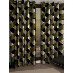 styletex BELLA TRUE 152 cm (5 ft) Polyester Semi Transparent Window Curtain (Pack Of 2) (Floral, Green)-picture-34