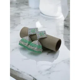 Stylewell Silver-Plated Rhinestone Studded & Artificial Beaded Dome Shaped Jhumkas-picture-31