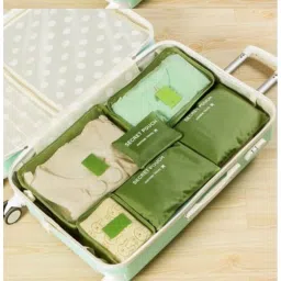 styleys Polyester Set Of 6 Packing Cubes Travel Organizer (Green) (S1037), 34 x 27 Cm image 1