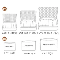 styleys Polyester Set Of 6 Packing Cubes Travel Organizer (Green) (S1037), 34 x 27 Cm image 2