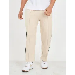 Styli Beige & Black Relaxed Fit Cotton Trackpants-picture-34