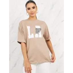 Styli Beige Cotton Printed T-Shirt-picture-38
