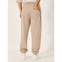 Styli Beige Cotton Relaxed Fit Graphic Joggers image 2