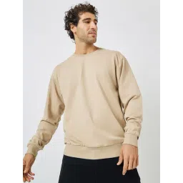 Styli Beige Cotton Relaxed Fit Sweatshirt-picture-16