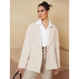 Styli Beige Longline Oversized Blazer image 1