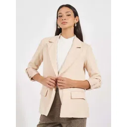 Styli Beige Plain Blazer-picture-19