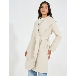 Styli Beige Plain Coat With Belt-picture-38