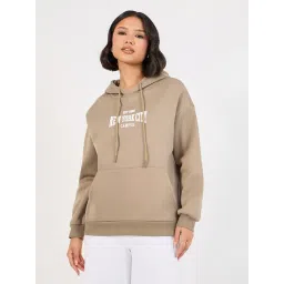 Styli Beige Polyester Ribbed Printed Sweatshirts-picture-48