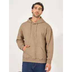 Styli Beige Relaxed Fit Self Pattern Hooded Sweatshirt-picture-32